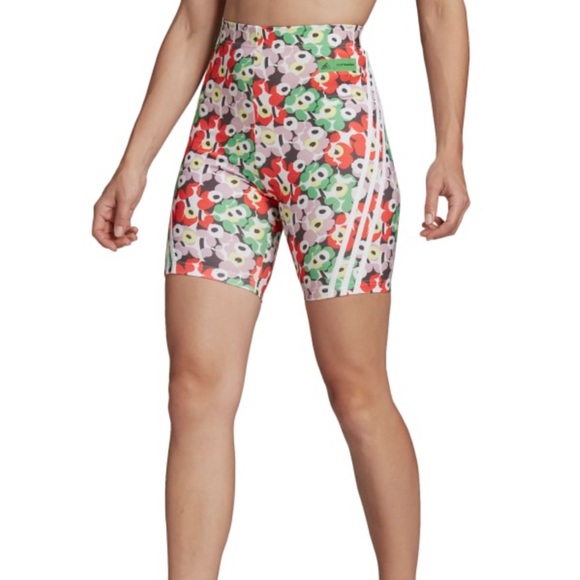 Adidas x Marimekko Floral Bike Shorts Large - Picture 1 of 6
